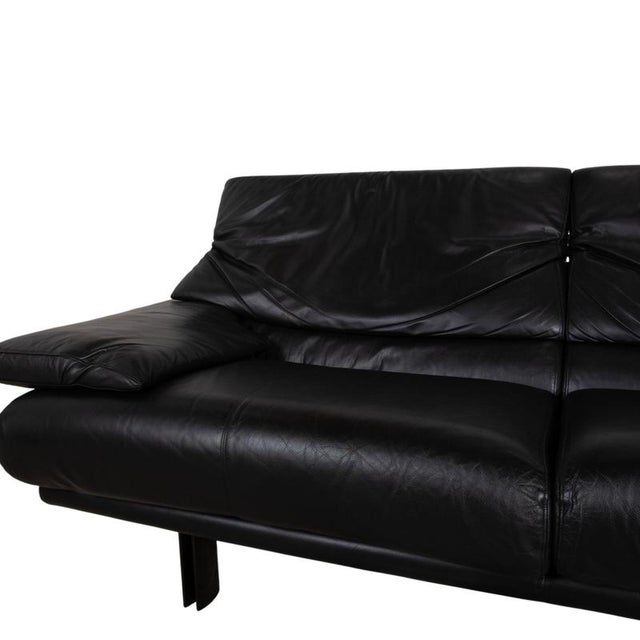 Alanda 3-Seater Sofa in Black Leather by Paolo Piva for B&b Italia / C&b Italia For Sale - Image 9 of 17