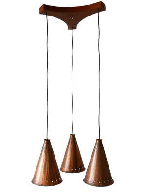 Large Scandinavian Modern Copper Pendant Lamp, 1950s