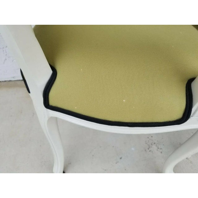 Vintage French Provincial Louis XV White Armchairs - Set of 2 For Sale In Miami - Image 6 of 8