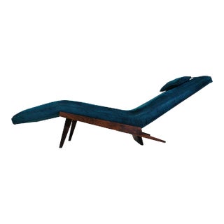 Mid 20th Century Rosewood Framed Brazilian Modern Angled Chaise Lounge For Sale