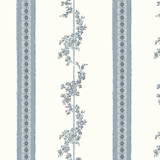 SAMPLE - Boråstapeter Drottningholm Wallpaper In Blue For Sale
