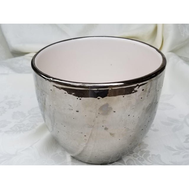 Raymor Bitossi Silver Chrome Art Pottery Vase For Sale - Image 9 of 10
