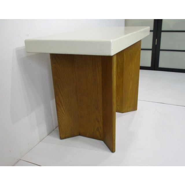 Mid 20th Century Paul Frankl Cork Top Console Table for Johnson Brothers Furniture Co. For Sale - Image 5 of 10