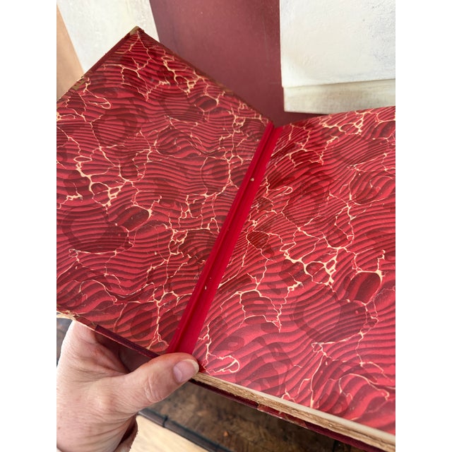 Animal Skin Antique Set of Ten (10) Modern Eloquence Books Red Leather Decorative Book Stack 1900 For Sale - Image 7 of 12