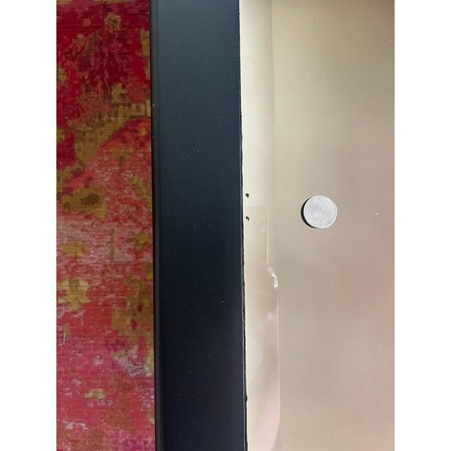 1980's Postmodern Step Pyramid Art Deco Square Black & Smoked Mirror Wood Coffee Table For Sale - Image 9 of 12