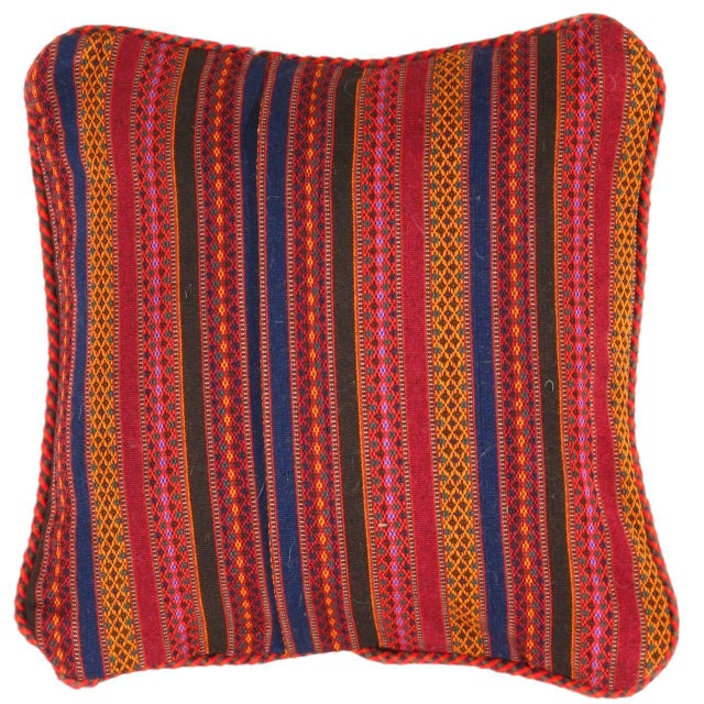 This Gabbeh pillow is made of high-quality LAMBS WOOL The piece was crafted with good workmanship. Gabbeh Pillows are made...