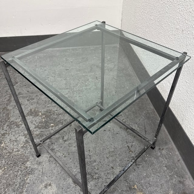 Contemporary Glass Top Side Table For Sale - Image 12 of 12
