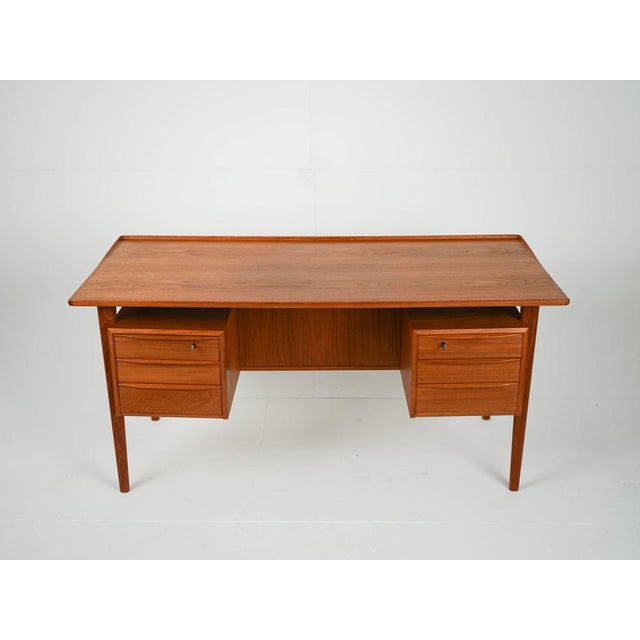 Brown Vintage Teak Desk by Peter Løvig Nielsen, 1960s For Sale - Image 8 of 12