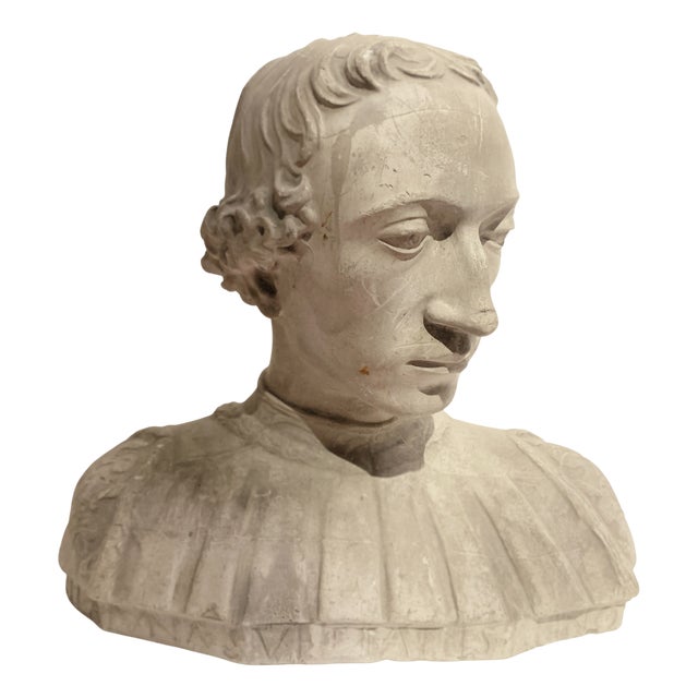 20th Century Sculpted Plaster Cast of a Bust of a Young Man, 1920s For Sale