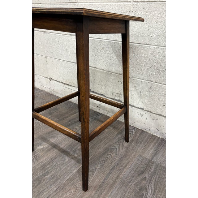 Antique Mission Arts and Crafts Style Oak Side Table For Sale - Image 4 of 8