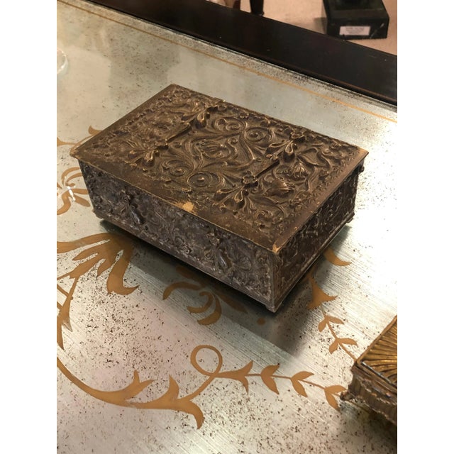 Late 19th Century Bronze Antique Jewelry Box For Sale - Image 5 of 8