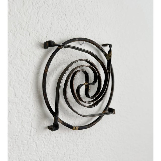 Rustic Folk Art Forged Steel Trivet For Sale - Image 3 of 6