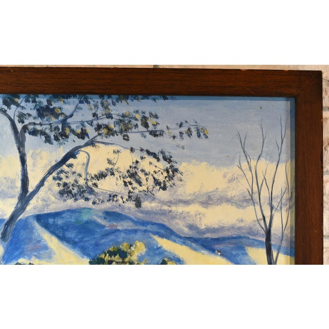 1960s Jamaican Folk Art Style Landscape Oil Painting, Framed For Sale In Tampa - Image 6 of 11
