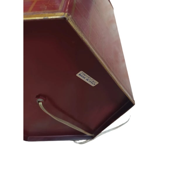 Chinoiserie Vintage Red Italian Chinoiserie Tea Caddy Table Lamp For Sale - Image 3 of 4
