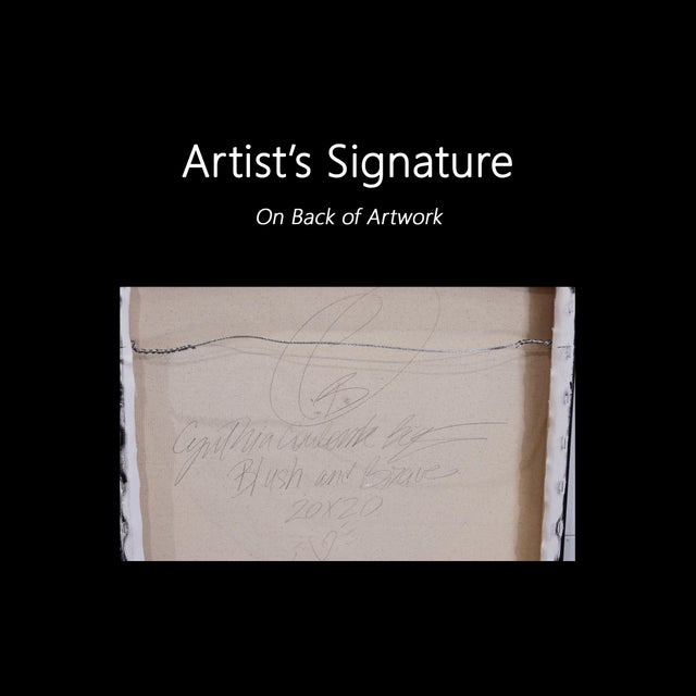 Blush and Brave - Impasto Thick Metallic Textured Heart Painting Original Artwork by Cynthia Coulombe-Bégin For Sale - Image 9 of 9