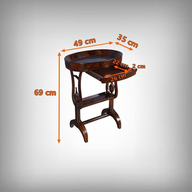 Empire Mahogany Burl Trinket Tray Table, Early 19th Century For Sale - Image 14 of 16