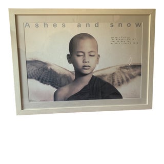 Large Gregory Colbert Ashes and Snow Winged Monk Photography Exhibition Poster, Signed and Framed For Sale
