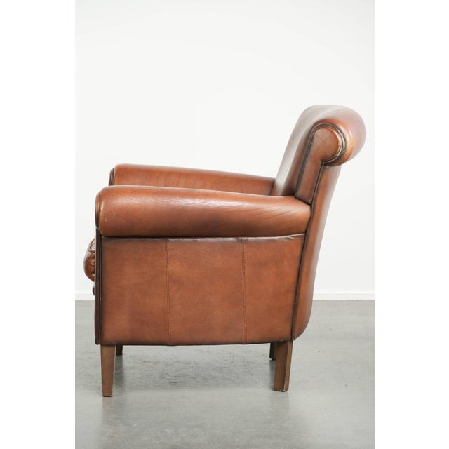 1990s Club Chair in Sheepskin Leather For Sale - Image 5 of 14