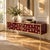 Wood Italian Burgundy Murano Glass and Brass Sideboard from Justfurnituress SRL For Sale - Image 7 of 9