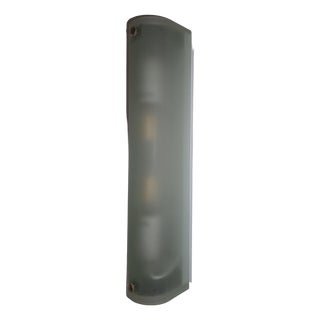 Vintage Wall Lamp with Frosted Glass Shade and Chrome-Plated Metal Mount, 2000s For Sale