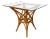 Mid 20th Century McGuire Style Square Rattan Table With Glass Top. For Sale