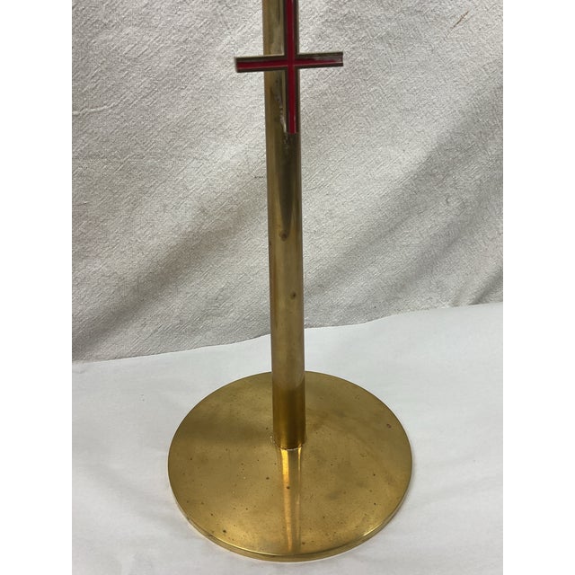 Tommi Parzinger Mid Century, Solid, Brass, Modernist Candleholders, in the Style of Tommi Parzinger For Sale - Image 4 of 12