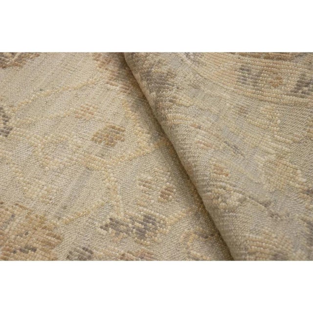 Traditional Oushak Wool Blue Area Rug, 12' 2'' X 14'10'' For Sale - Image 3 of 6