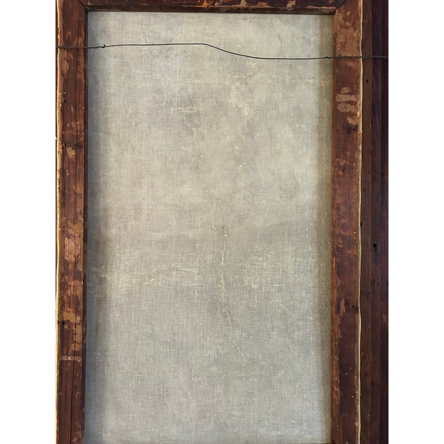 Large Antique Victorian Adirondack Landscape Oil Painting Snow Scene in Ornate Gold Frame For Sale - Image 11 of 12