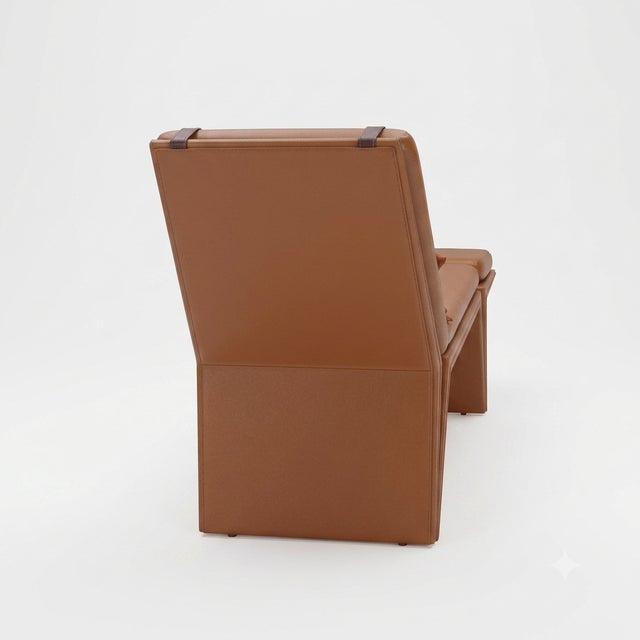 Contemporary Brown Leather Panama Chaise Lounge from Javier Gomez For Sale - Image 3 of 4