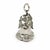 Tabletop bell in silver - 19th century. Tabletop bell with a bell-shaped body, in repoussé and chased silver, decorated...