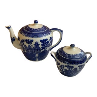 Vintage Allerton Coffee / Teat Pot and Lidded Sugar Container Set- 2 Pieces For Sale
