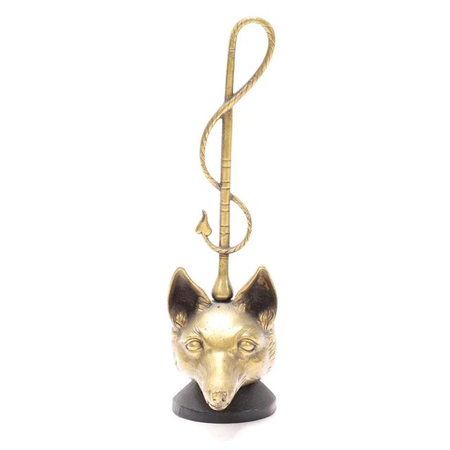 English Brass and Iron Fox Head Door Stop by Peerage, 1920s For Sale - Image 11 of 11