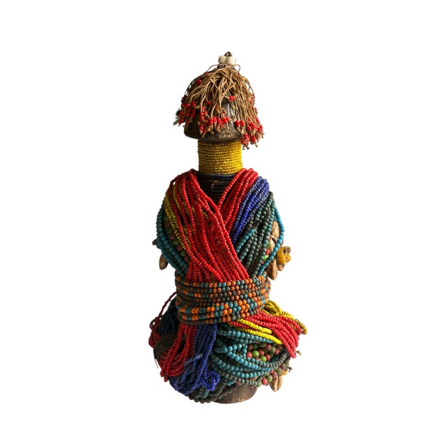 Vintage African Beaded Fali Namji Fertility Doll Cameroon 11.5" H For Sale - Image 4 of 5