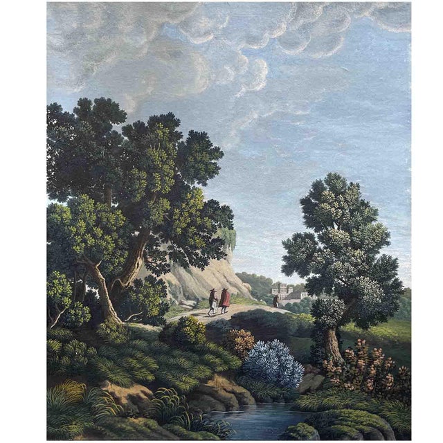 Italian Artist, Bucolic Landscapes, 1800s, Watercolor on Cardboard, Set of 2 For Sale - Image 12 of 14