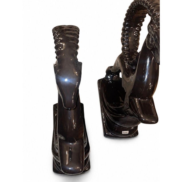 Pair of Royal Haeger Glossy Black Gazelle Sculptures. u.s.a. Late 20th Century. For Sale - Image 9 of 11