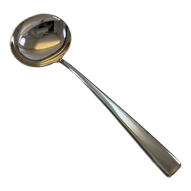 1980s Silver Plated Soup Ladle, Leighton. For Sale