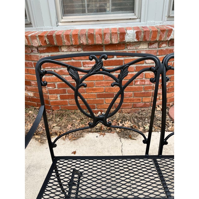Wrought Iron Glider Bench & Cantilever Chair - Set of 2 For Sale - Image 6 of 12