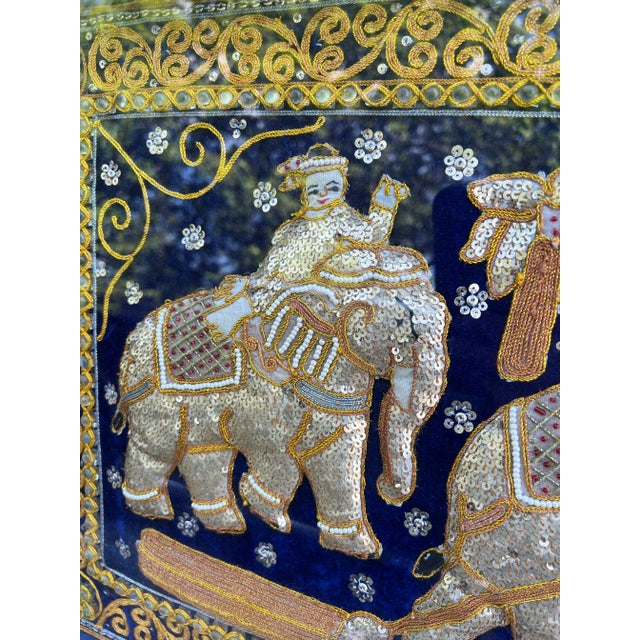 Vintage Beaded Sequin Elephant Tapestry For Sale In Nashville - Image 6 of 7