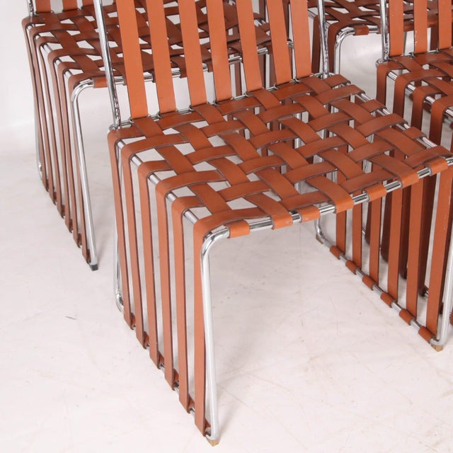 Leather and Chrome Chairs, Set of 6 For Sale - Image 10 of 18