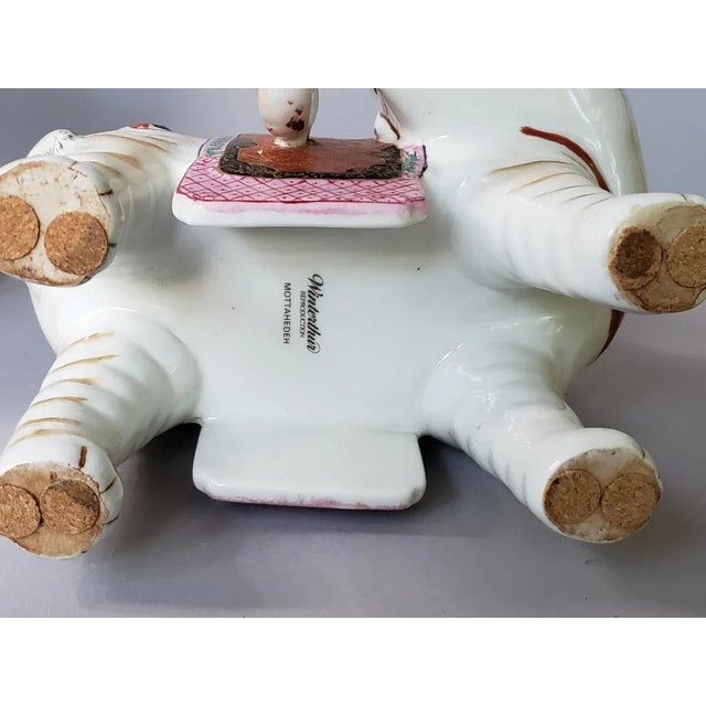 Ceramic 1970s Porcelain Mottahedeh Winterthur Elephant Candle Holders - a Pair For Sale - Image 7 of 8