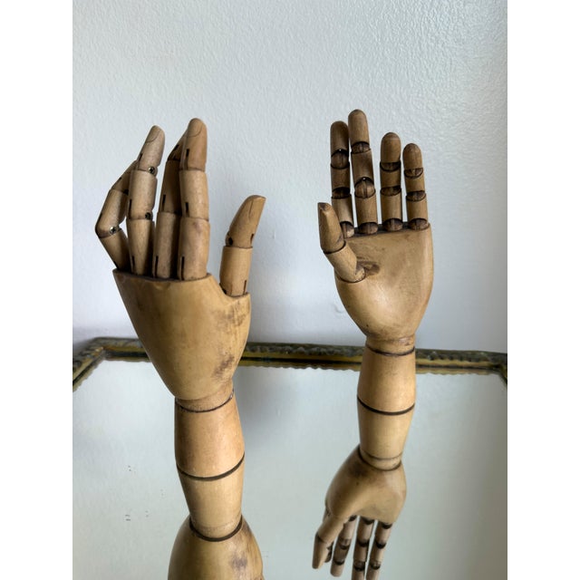 Vintage Mid-Century Articulated Wooden Artist Mannequin Hand For Sale In New York - Image 6 of 11