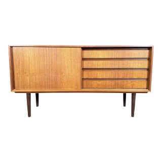 Vintage Danish Mid Century Modern Teak Compact Credenza For Sale