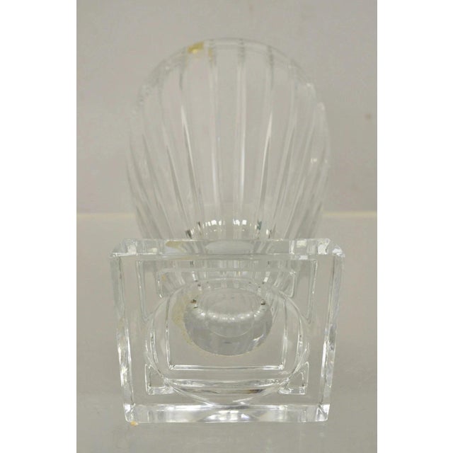 Vintage Modern Lead Crystal Glass 12" Fluted Flower Vase, Poland For Sale - Image 9 of 10