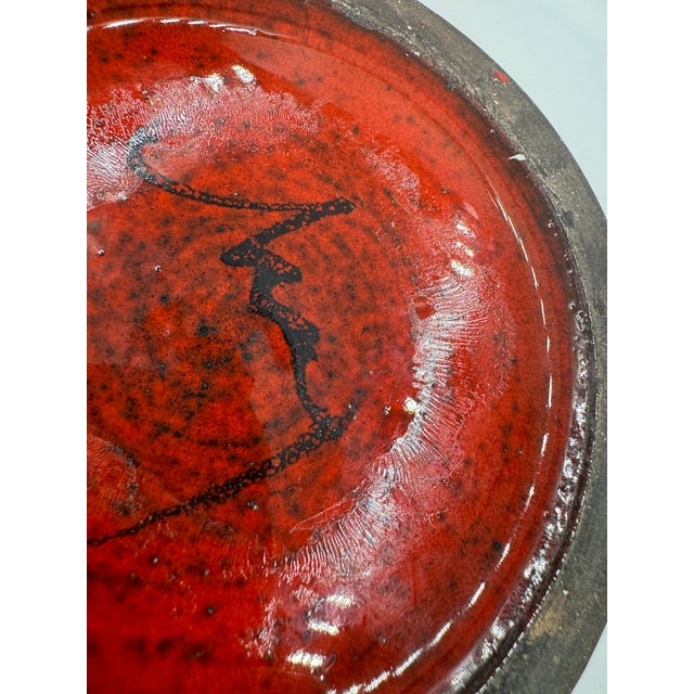 1970s Orange Enamelled Vase on Heel in the style of Ruelland by Michel Ney For Sale - Image 5 of 6