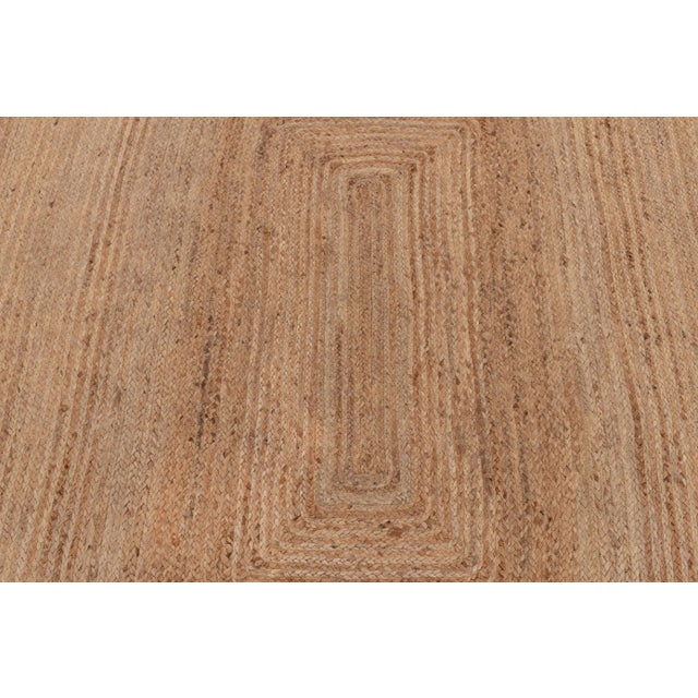 Gold Border Rectangle Jute Handmade Rug 2'x3' Ft. For Sale - Image 8 of 13