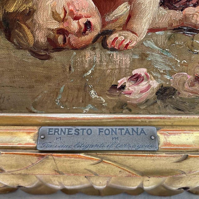 Late 19th Century Ernesto Fontana, When Two Fight, the Third Reaps the Benefits, 1893, Oil on Canvas, Framed For Sale - Image 5 of 12