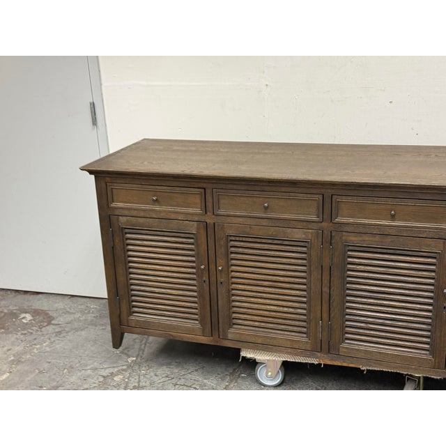 Restoration Hardware Driftwood Oak Shutter Sideboard For Sale - Image 9 of 12