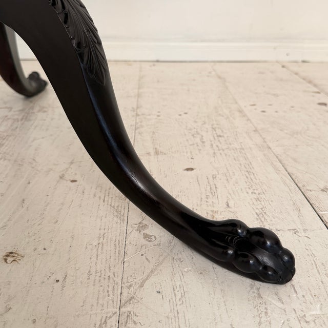Vintage Carved Tripod Pedestal Side Table, 1940s For Sale - Image 9 of 18
