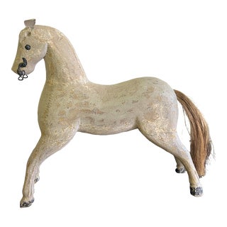 19th Century Swedish Wooden Toy Horse Sculpture For Sale