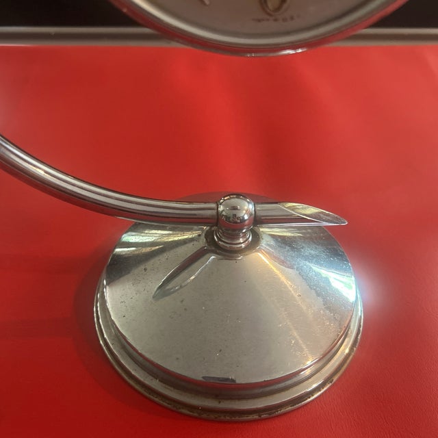 Art Deco 1930s Art Deco Helbros Chrome Orb Gooseneck Desk Clock/Needs Work For Sale - Image 3 of 7